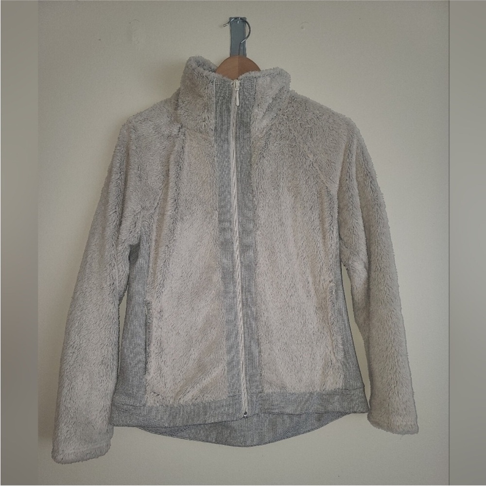 North Face Grey Deep Pile Outdoor Fleece Jacket Medium